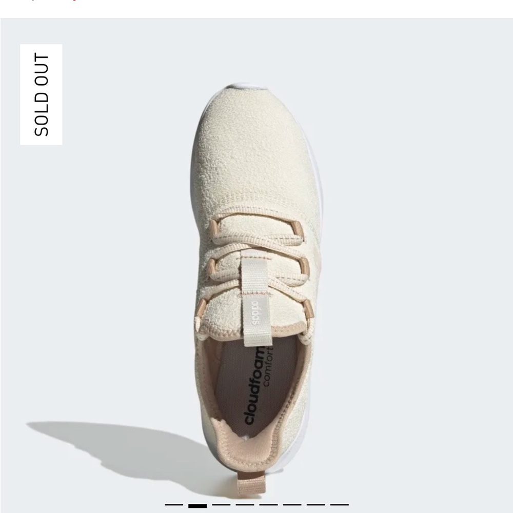 NIB Adidas cloudfoam pure 2.0 running shoes in beige